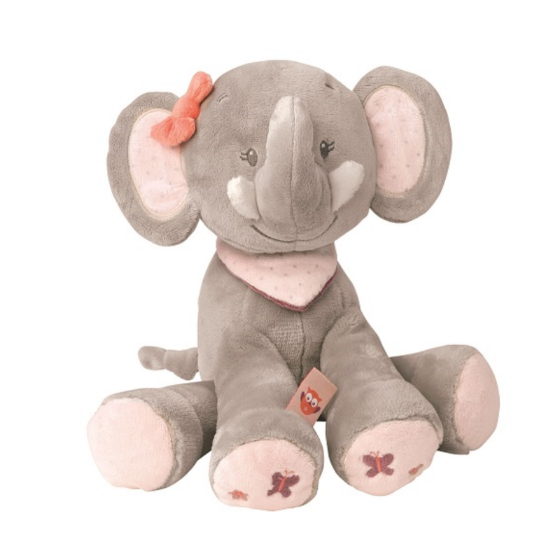  adèle et valentine peluche éléphant gris rose orange 28 cm 